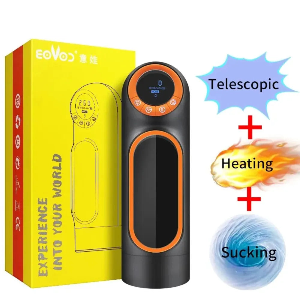 Telescopic Sucking Masturbator Heating Adult Toy for Men